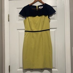 Belle by Badgley Mischka Yellow and Navy Dress - Sizs 8